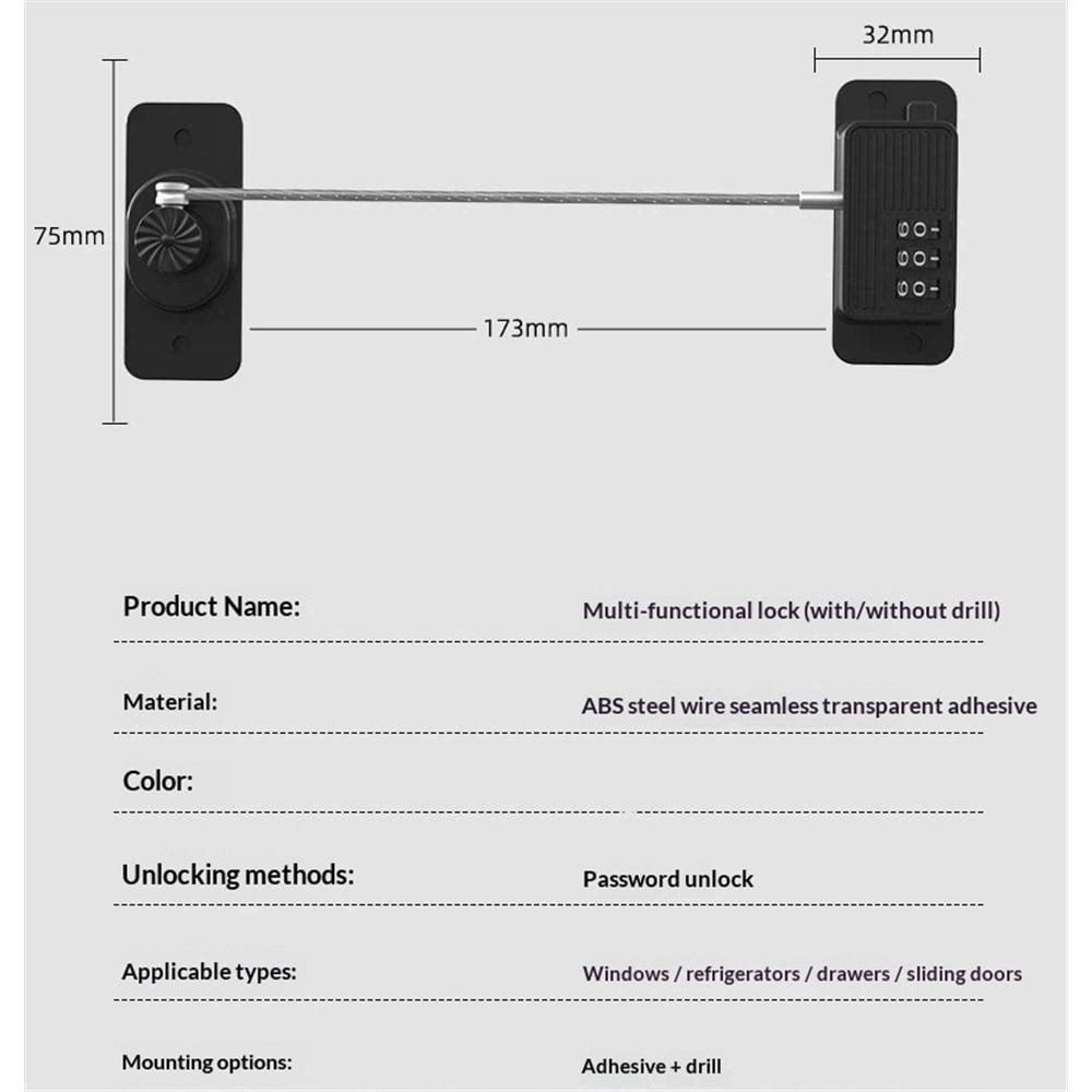 2 pack Mini Fridge Lock, Refrigerator Lock, Keyless One-Click Access, Customizable Password, Child Safety Combination Lock for Refrigerator, Cabinet, Window, Closet, Night Sky