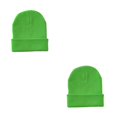 thumbnail image 3 of Qarigey Gorros Gorros Gorros de punto con puños Skullcap Skullies Ropa para el cabello Accesorios Regalos Otoño Invierno verde fluorescente verde fluorescente 2piezas, 3 of 6