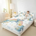 thumbnail image 4 of Castle Fairy Blue Dragon 3pcs Twin Sheet Sets,Starry Sky Twin Fitted Sheet,Cartoon Rainbow Breathable Flat Sheet,Super Cozy Cute Room Decor, 4 of 7