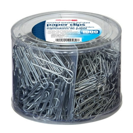 Officemate Paper Clips, 1,000-Pack