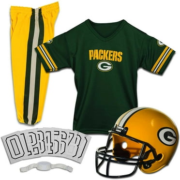 Franklin Sports Green Bay Packers Kids NFL Uniform Set - Youth NFL Team Jersey, Helmet, Pants   Apparel Costume - Official NFL Gear -Youth Large