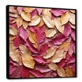 thumbnail image 2 of Designart "Artistry Of Gold And Pink Leaves II" Leaves Floater Framed Wall Art Living Room, 2 of 5