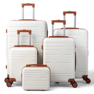 Zimtown 5-Piece Hardside Luggage Set with Cosmetic Case