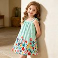 thumbnail image 2 of Letdown Toddler Girl Princess Dress Bow Tie Spaghetti Straps Smocked Summer Outfit Birthday Party A-Line Clothes, 2 of 8
