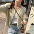 thumbnail image 1 of Chaqueta cárdigan de punto suave y cerosa de estilo coreano para mujer 2024 nuevo suéter exterior de manga larga reductor de edad de color caramelo para mujer a principios de otoño, 1 of 5