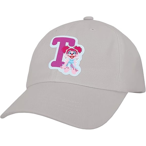Sesame Street Elmo & Abby Kids Toddler Cap with Initial, Toddler Boys Hat, Youth Girl Baseball Cap, Cute Toddler Baseball Cap