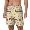 thumbnail image 2 of Uemuo Dachshund Dog And Flower Pattern Mens Swim Trunks Quick Dry Board Shorts with Mesh Lining, Stretch Beach Shorts Quick Dry No-Chafing Board Shorts-X-Large, 2 of 9
