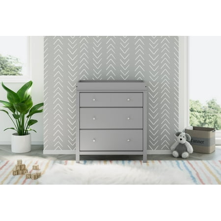 Storkcraft Horizon 3 Drawer Modern Changing Dresser Pebble Gray