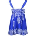 thumbnail image 2 of Plus Size Blue Retro Print Fashion Pin Up Swimdress Style Swimsuit Tankini Set, 2 of 3