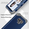 thumbnail image 3 of JTCASES for Samsung Galaxy Note 9 Case, Drop Resistant Corners, Wireless Charging, Heavy Duty Shockproof Hybrid Hard PC Bumper, Camera Protection, Skin-feel Anti-scratch Tough Cover, Darkblue, 3 of 9