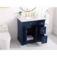 thumbnail image 2 of Pemberly Row 36" Solid Wood and Metal Single Bathroom Vanity in Blue, 2 of 8