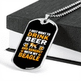 thumbnail image 3 of Bière et Beagle Collier en Acier Inoxydable Ou en or 18 Carats Chien Tag 24" Chaîne, 3 of 8