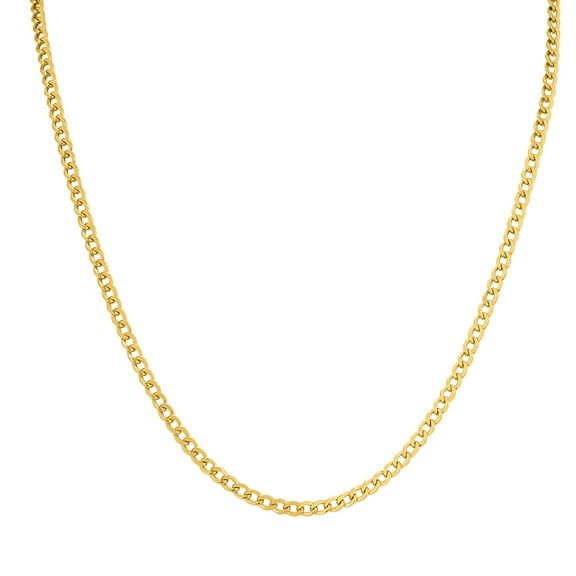 14K Yellow Gold Filled 3.3MM Curb Link Chain with Lobster Clasp - 24 INCH