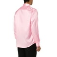 thumbnail image 3 of Unique Bargains Men's Satin V Neck Long Sleeves Button Down Prom Shirts S Pink, 3 of 6