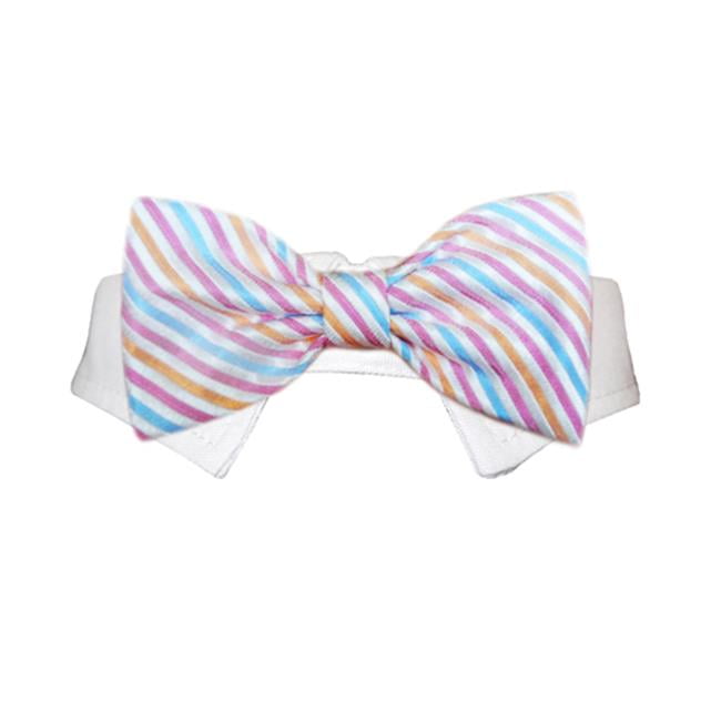Pooch Outfitters PMOR-XXL Morgan Bow Tie, White - 2XL