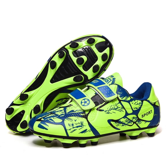 RTKFRFLM Boys Professional Soccer Shoes Firm Ground Long Spike Athletic Cleats Pink 7-8 Years