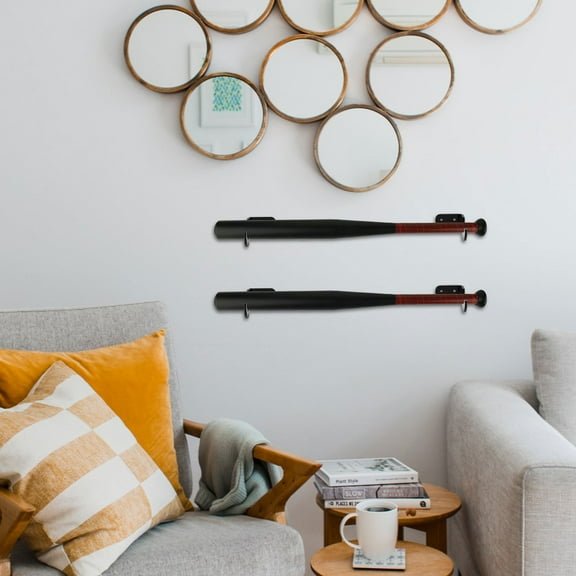 NIYANGLE Bat Storage Rack Acrylic Bat Display Racks Black 2 Pairs