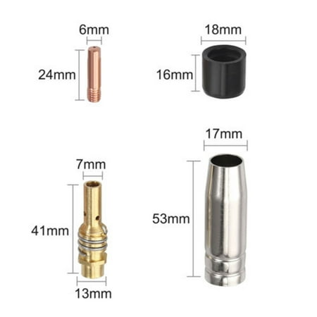 

Nebublu 19Pcs MIG/MAG Welding Tips 0.8mm M6 Gas Nozzle Tips Holder Replacement for Binzel 15AK Torch Welding