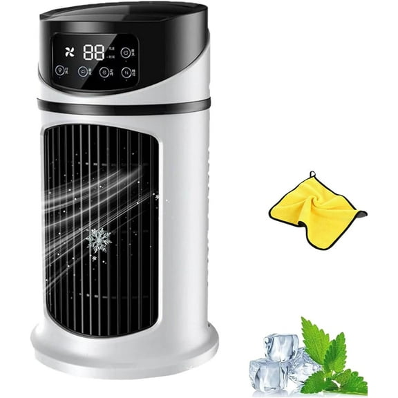 Protecair Air Conditioner, 2025 Upgraded Protecair Portable Air Conditioner, Cooler with 6 Wind Speeds & 3 Cool Mists, Low Noise Cooling Fan, for Room, Desktop, Bedroom, Office