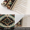 thumbnail image 6 of Boho Red Teal Brown Kitchen Runner Rug 2'x4', Southwestern Vintage Geometric Washable Rug with Tassels, Non Slip Woven Cotton Bathroom Rugs Hallway Carpet for Foyer Bedroom Entry Back Door Decor, 6 of 9