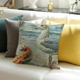 thumbnail image 3 of BANET Coastal Throw Pillow Covers on Seaside Decorative Pillow Covers Outdoor Decor Pillow Cove for Sofa Couch(Oil-Bird) 24x24in, 3 of 5
