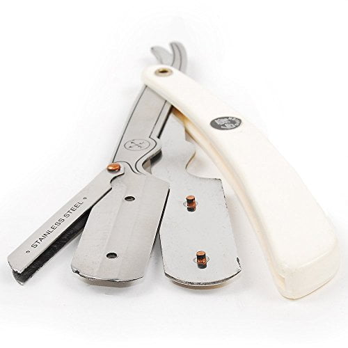 Parker SRW Stainless Steel Straight Edge Barber Razor & 100 Parker Premium Platinum Half Blades