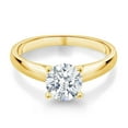 thumbnail image 2 of Gem Stone King 10K Yellow Gold Solitaire Ring Set with 7mm Round White Zirconia (Size 5), 2 of 4