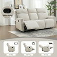 thumbnail image 2 of Bonzy Home Fabric 3-Seat Manual Reclining Sofa — Dual Recliner Couch with Fixed Center Seat for Living Room & Meeting Room, 2 of 7