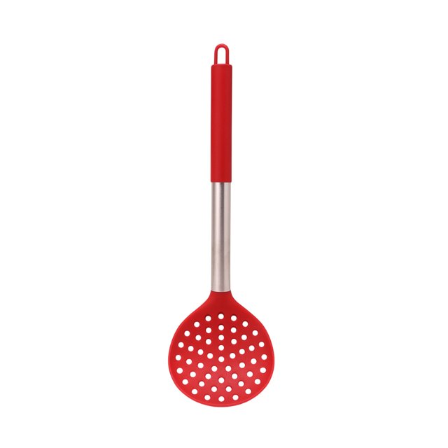 Red Household Kitchen Colander Stainless Steel Plastic Drains Spoon Oil Proof Noodles Dumpling Artifact Plastic Colander For Kitchen Cooking Red Color