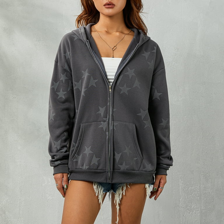 Zip down hoodie women's clearance
