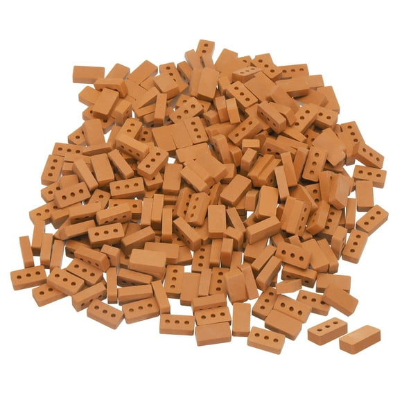 Unique Bargains Miniature Bricks Clay Mini Wall Brick for Model Building Red Pack of 300 Scale 1/16 15x8x4.5mm/0.59x0.31x0.18'