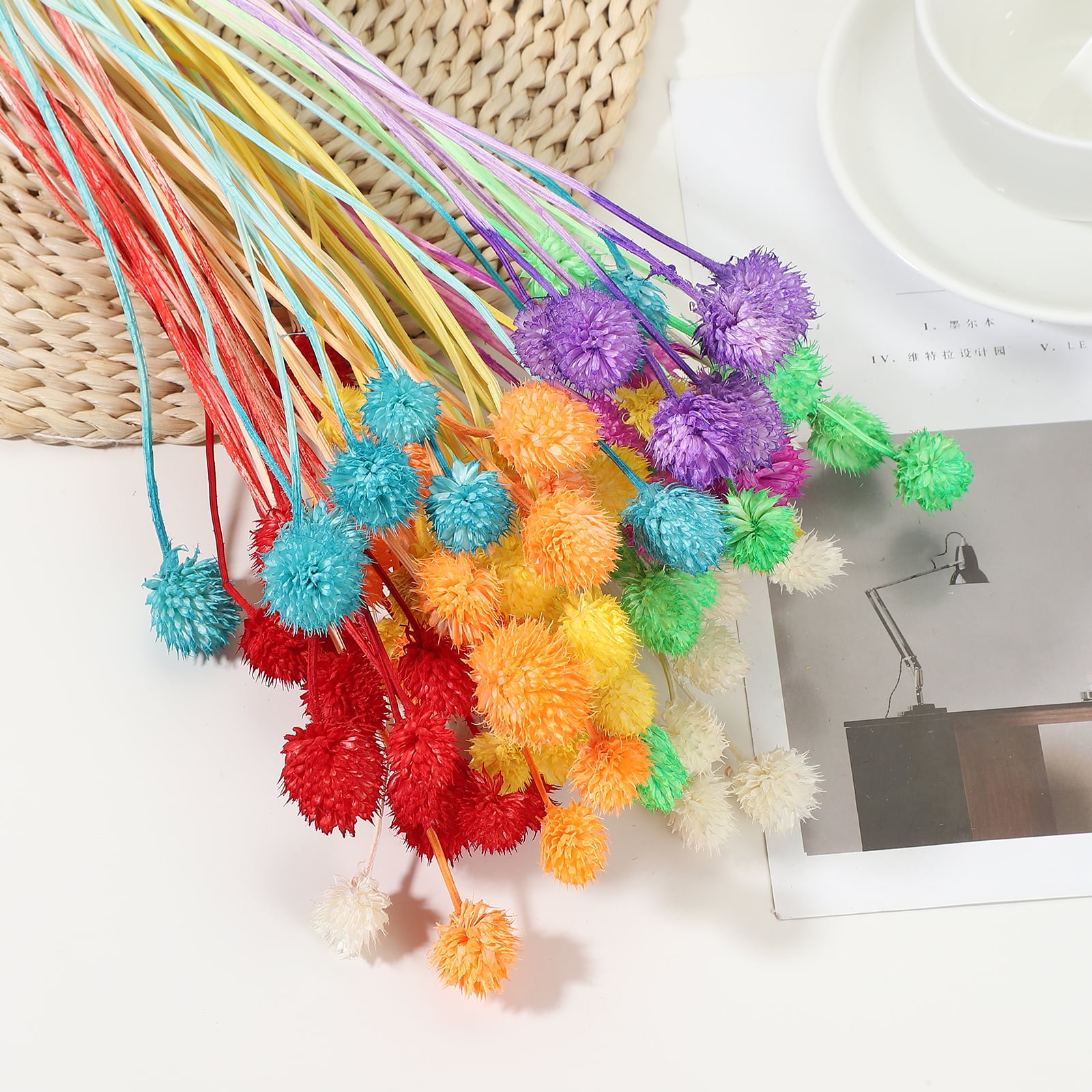 Uxcell Dried Flowers for Vase, Mini Pine Ball Flowers Natural Bouquet Bulk Fall Dried Pine Ball Naturally for Home Wedding Orange