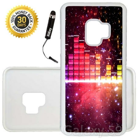 Custom Galaxy S9 Case (Nebula Music Visualizer) Edge-to-Edge Rubber White Cover Ultra Slim | Lightweight | Includes Stylus Pen by (Best Music Visualizer Windows)