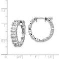 thumbnail image 3 of White Sterling Silver Earring In & Out Hoop Women'S Cubic Zirconia CZ Baguette 21.5 mm 22.5, 3 of 3