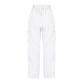 thumbnail image 5 of Parachute Pants for Women Elastic Waist Drawstring Casual Solid Streetwear Baggy Wide Leg Cargo Pant Loungewear Trousers with Pockets Clearance, 5 of 6