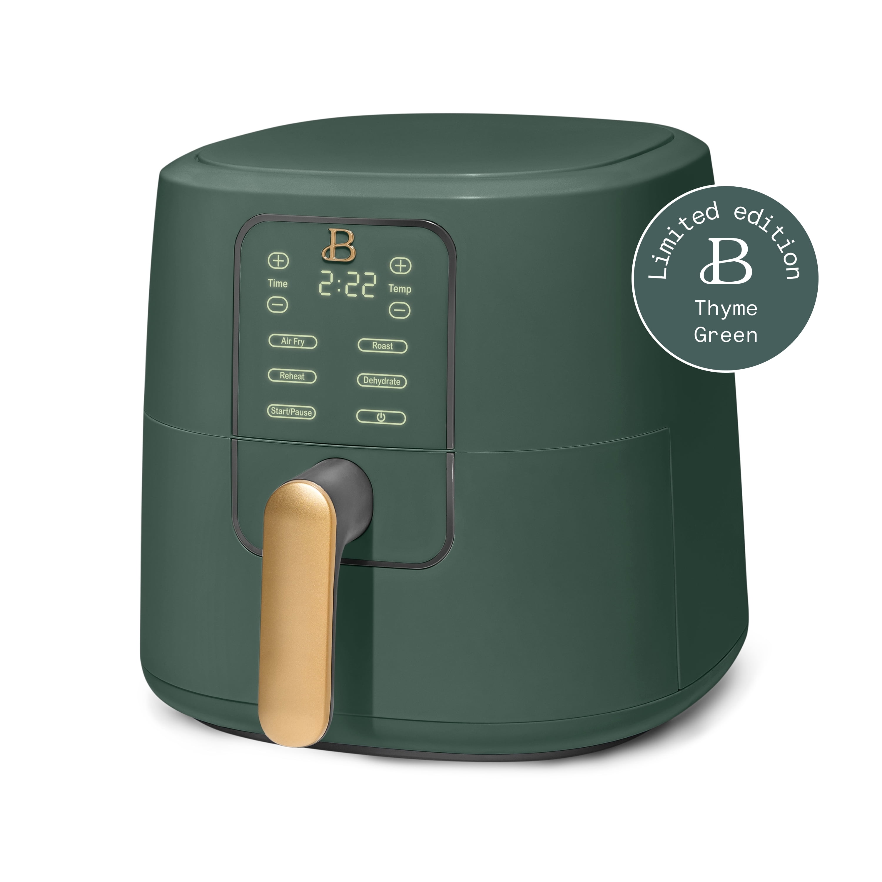 Beautiful 6 Qt Air Fryer with TurboCrisp Technology, EverGood Ceramic Nonstick Coating, Thyme Green by Drew Barrymore