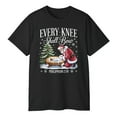 thumbnail image 3 of Every Knee Shall Bow T-Shirt – Christian Christmas Shirt, Santa Kneeling Before Baby Jesus Philippians 210 Tee, Religious Holiday Gift, 3 of 5