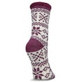 thumbnail image 2 of MeMoi Women's Snowflake Fairisle Cozy Warm Thermal Crew Socks - Womens - Female, 9-11, Mauve, 2 of 3