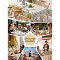 thumbnail image 5 of Daisy Spring Floral Table Cloth, Waterproof Tablecloth for Rectangle Tables, Farmhouse Botanical Green Leaves Vintage Art Reusable Washable Fabric Table Cover for Restaurant Kitchen Dining 54"x108", 5 of 9