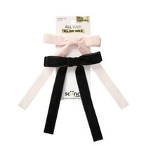 Scunci Bow Barrette, Black and Pink, 2 Pack