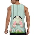 thumbnail image 3 of Easygdp White Bunny Bottom And Easter Eggs Men's Tank Top, Sleeveless Muscle T Shirts, Breathable, Quick-Dry, Loose for Gym, Running, Fitness - X-Large, 3 of 9