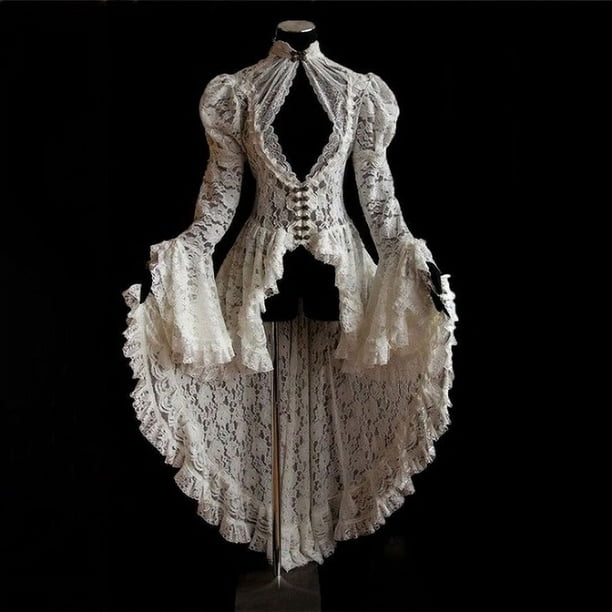 Disfraces de Halloween Vintage Medieval renacentista para mujer, vestido de vendaje de encaje gótico, vestido de lujo negro, vestido Maxi