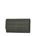 thumbnail image 4 of Time and Tru Women's Piper Clutch Wallet Vinyl Solid Olive, 4 of 4