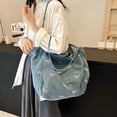 thumbnail image 5 of Denim Shoulder Bag Denim Crossbody Bag Denim Tote Bags Women's Retro Large Canvas Shoulder Bag Casual Style Lightweight Bag, 5 of 7