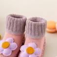 thumbnail image 5 of Siilsaa Baby Boys Girls Walking Shoes Cozy Booties Slipper Sock Shoes Purple,0-6 Months, 5 of 5