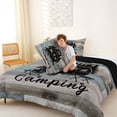 thumbnail image 4 of Catabedysis Rustic Camping Full Size Comforter Sets,Camper Silhouette Print Bedding Comforter Set For Boys,Multicolor,Black Reversible,3 Pieces,1 Comforter and 2 Pillowcases, 4 of 7