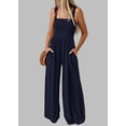 thumbnail image 6 of FreshPretty Womens Jumpsuit Summer Casual Loose One Piece Overalls Smocked Sleeveless Wide Leg Rompers With Pockets, 6 of 6