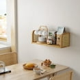 thumbnail image 4 of Ecowillon 17 Inch Rattan Wall Shelf, Wooden Hanging Bookshelf Storage, Natural Cute Nursery Shelves Wall Mounted, Boho Decorative Floating Shelves for Kids Room, Living Room, Play Room, Bedroom, 4 of 7