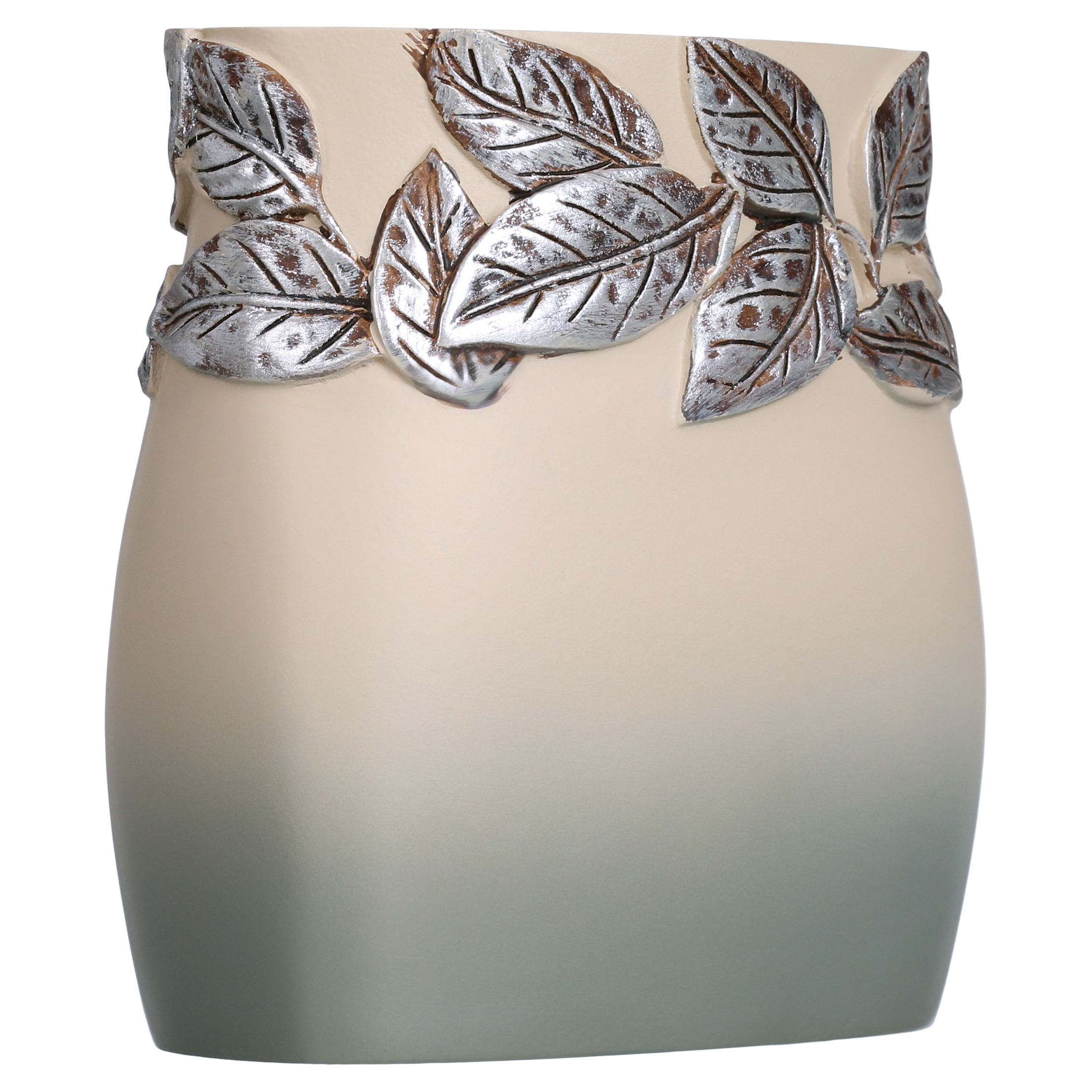 Mainstays Silver Leaves Toothbrush Holder, Gray, Silver