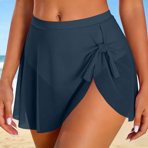 Swimsuit Coverup for Women Wrap Mini Skirt Sarong Solid Color Beach Bikini Cover Ups for Swimwear